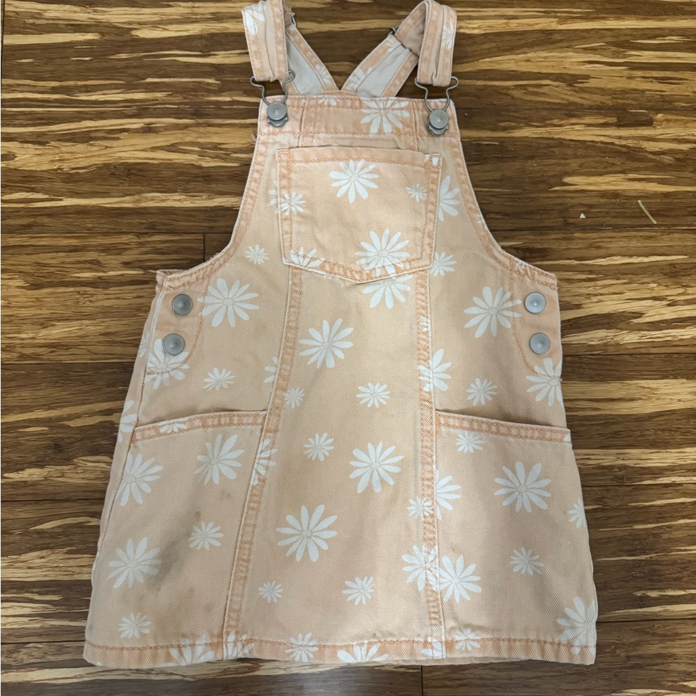 Wonder Nation Peach Floral Kids Overalls
